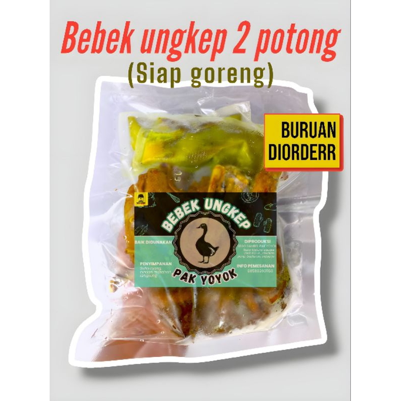 

Bebek ungkep isi 2 potong, isi sambel ijo - bumbu kuning