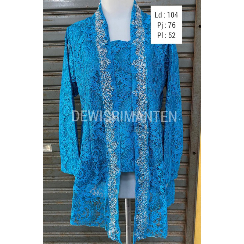 kebaya broklat Kutubaru biru