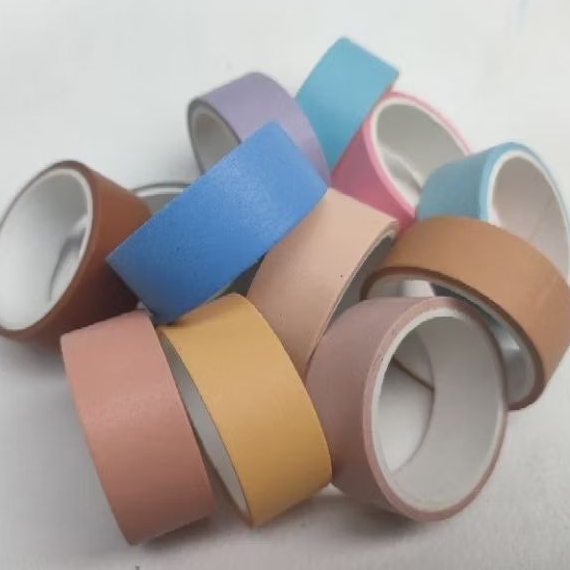 

Washi Tape polos Isolasi warna warni aesthetic hiasan notebook alat tulis