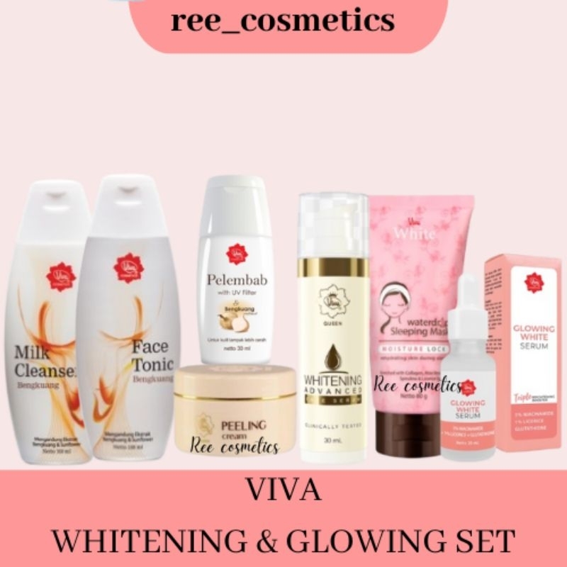VIVA Paket Whitening & Glowing Set | Skincare Viva 1 Paket Mencerahkan