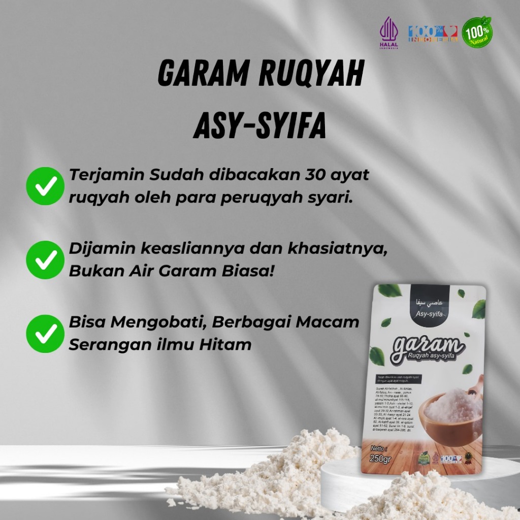 

Garam Ruqyah Asy-Syifa | Membuang Aura Negatif | Khusus untuk usaha