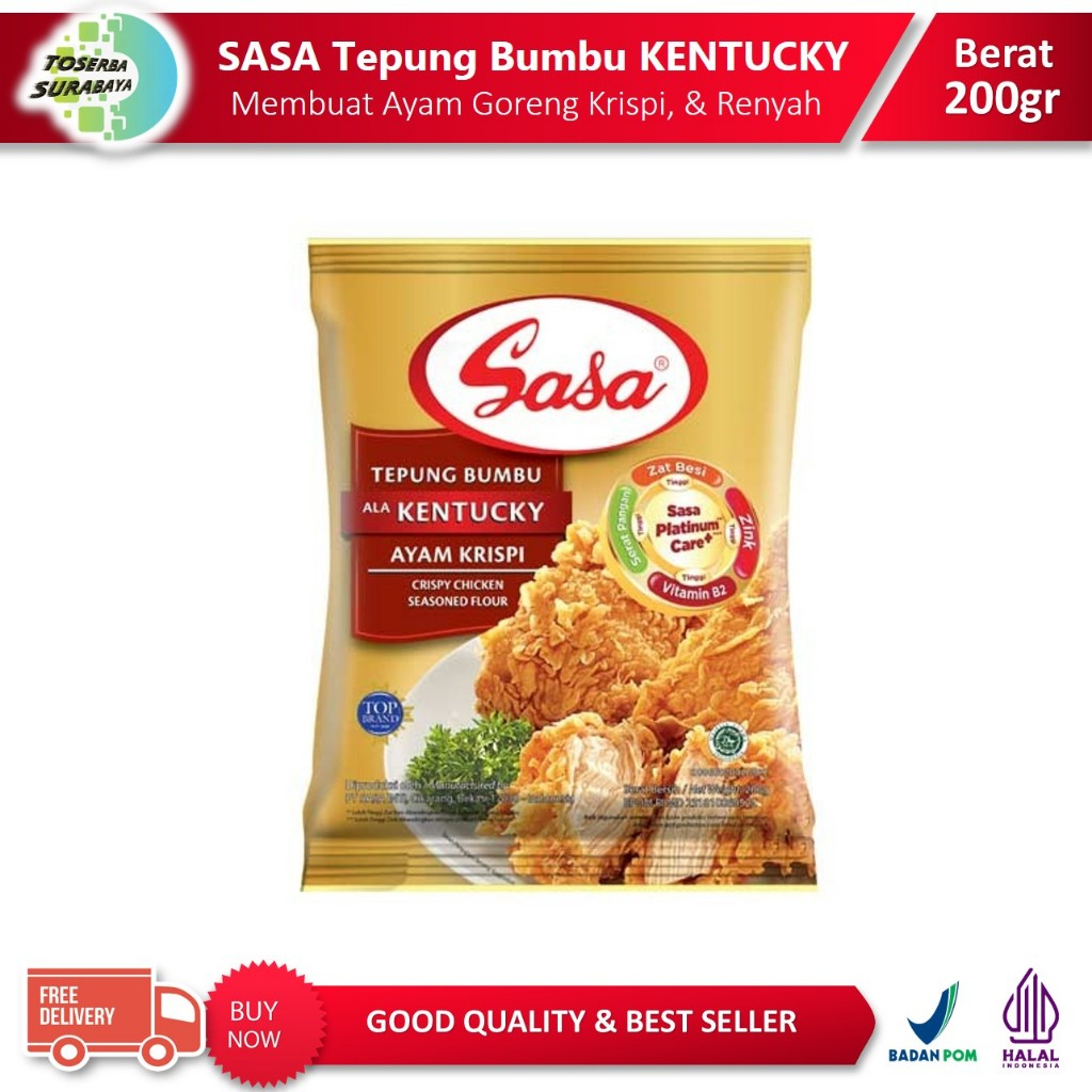 

SASA Tepung Bumbu KENTUCKY Ayam Krispi 200gr (Bermineral & Bervitamin)