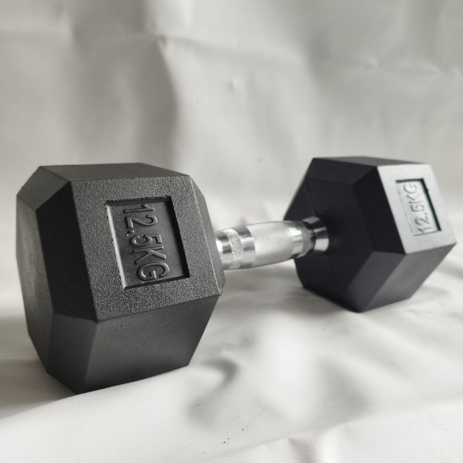 Dumbell Rubber Hexagonal ROX 12,5 KG Barbel