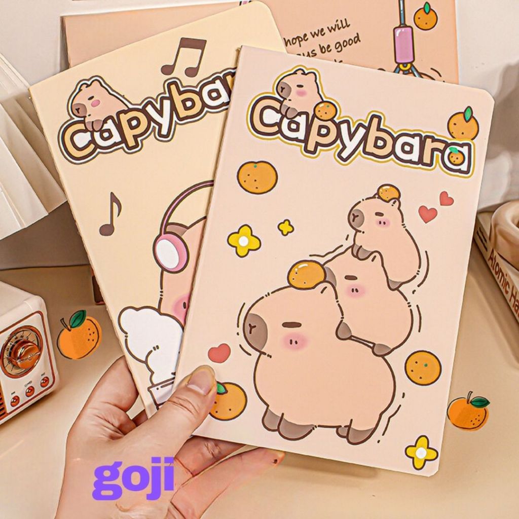 

GOJI Buku Tulis A5 Capybara Set Isi 4 Pcs 30 Lembar Motif Kapibara Kartun Lucu Full Color Aesthetic