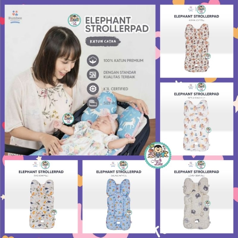 BUMBEE Collection - Elephant Stroller Pad Alas Stroller Bayi 3 in1