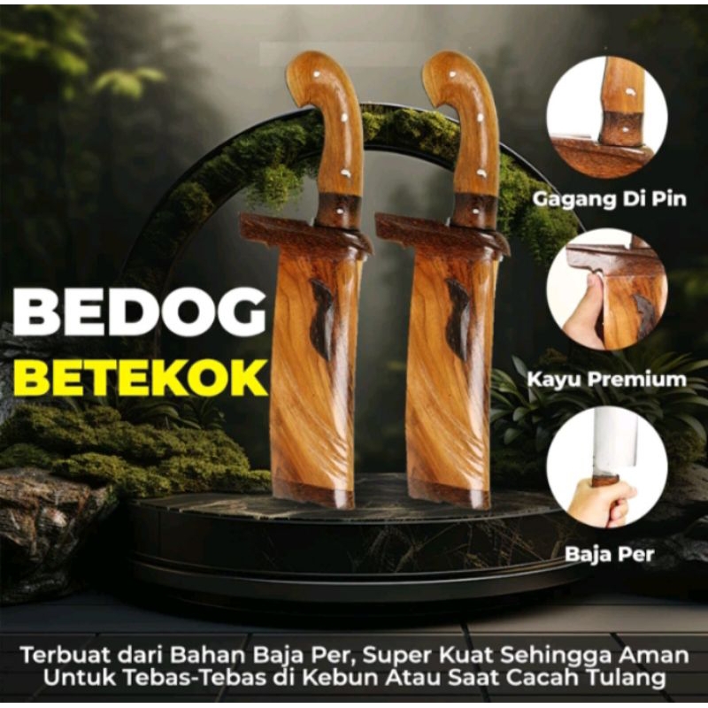 Bedog Betekok Baja Per Super Kuat dan Tajam Untuk Kupas kelapa Cacah Tulang - Juragan Pisau