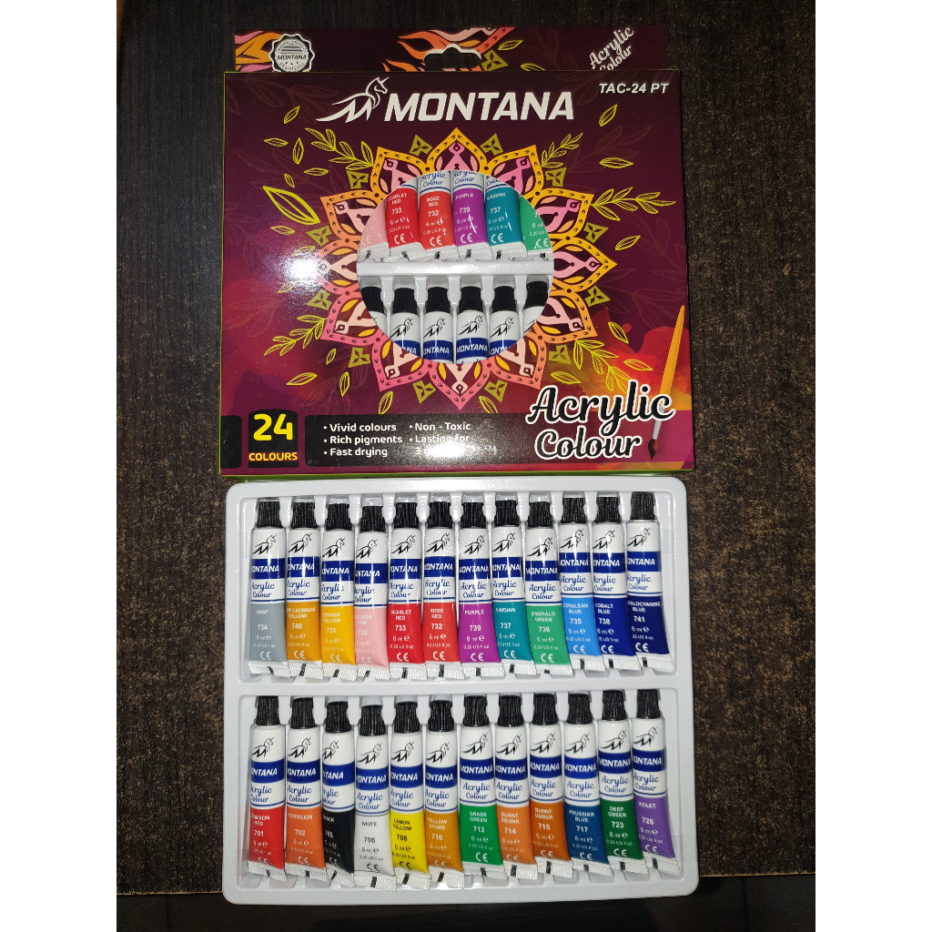 

MONTANA Acrylic 24 Warna Cat Akrilik Montana Set Paint 6 ml TAC-24 PT