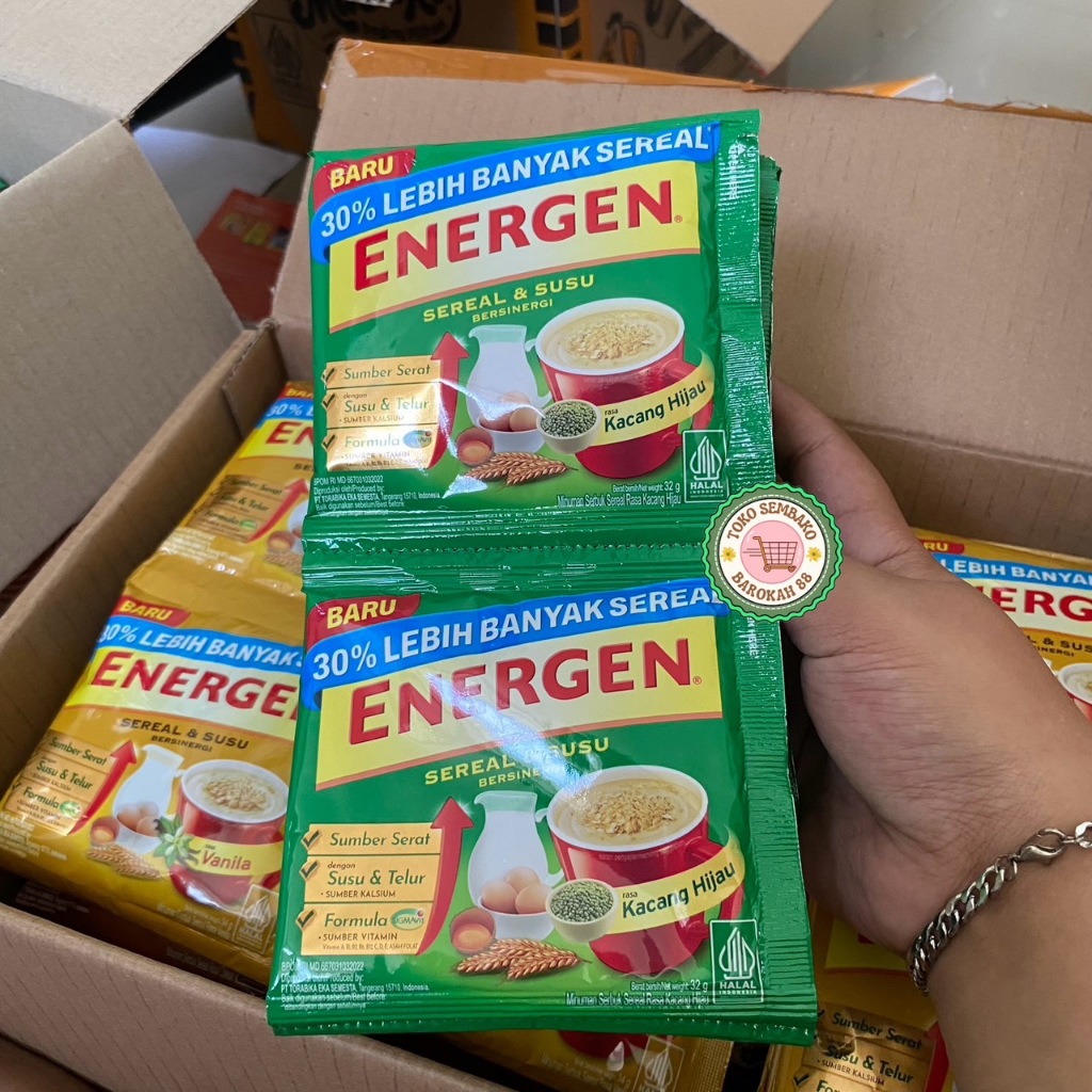 

Maknyuss1 Energen Rasa Coklat Vanilla Kacang Hijau Renceng