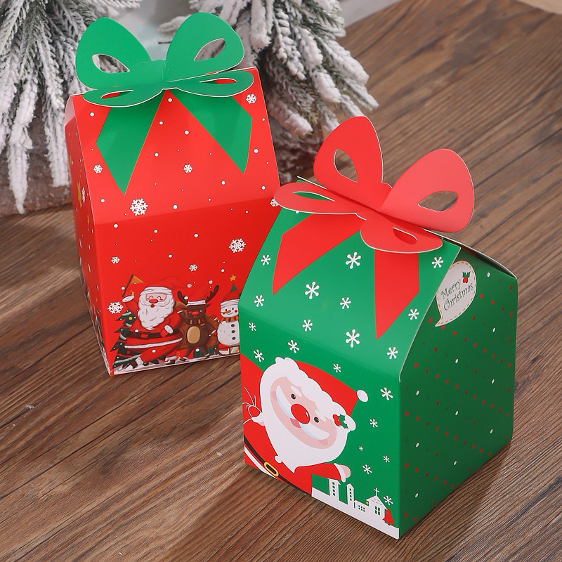 

Paper Bag Natal model Pita Ribbon /Goodie Bag / Box Hampers Natal / Christmas Box Natal