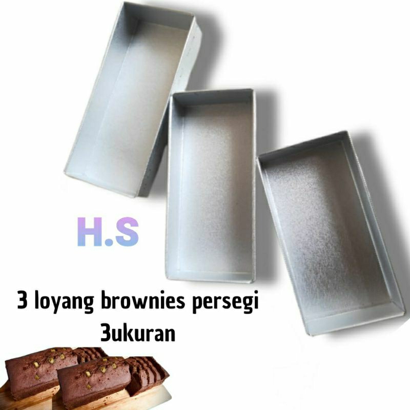 loyang brownis 1 set isi 3/loyang kotak/loyang kotak brownis kalvalum