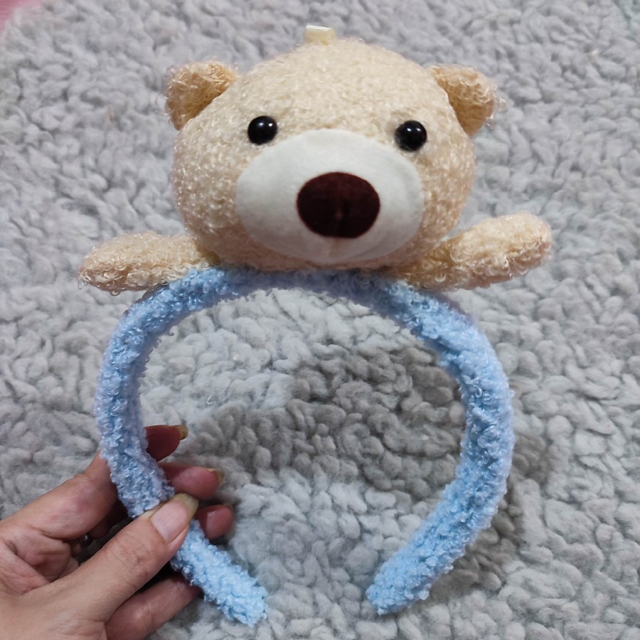 bando anak boneka busa teddy bear lucu import aksesoris cewek