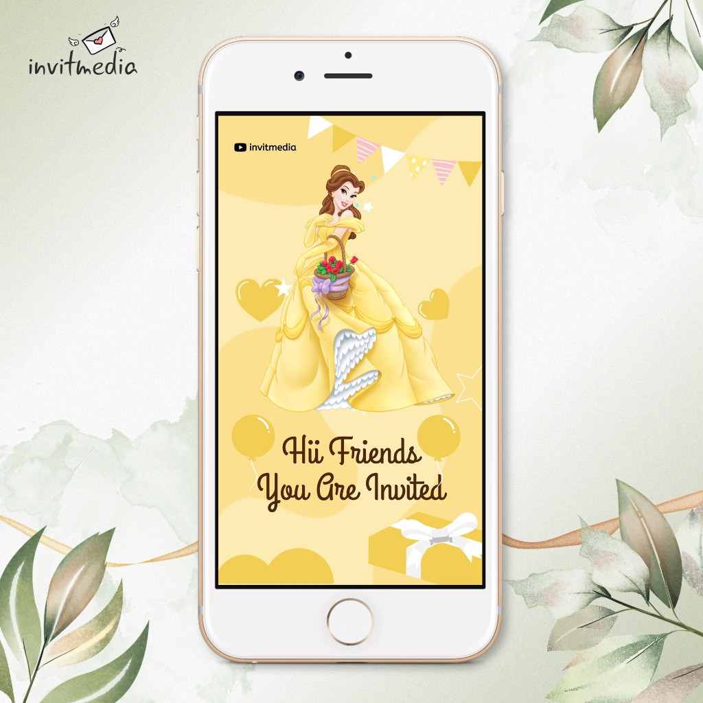 Undangan Ulang Tahun Anak Tema Princess Belle Video Undangan Digital Ulang Tahun 38