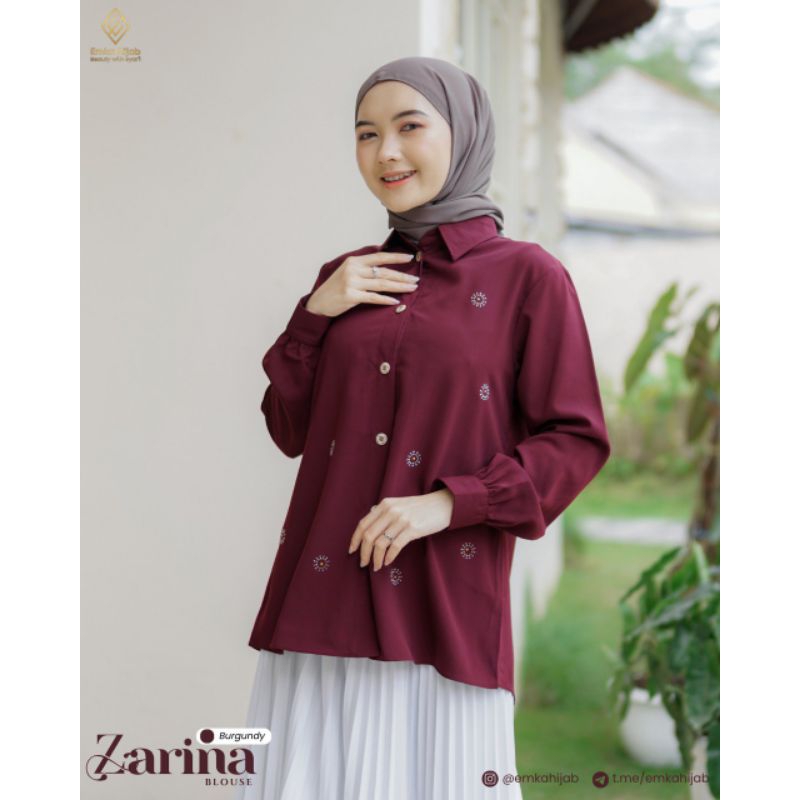 READY Zarina Blouse Kemeja By Emka Hijab - Bahan Queen Forzaletta