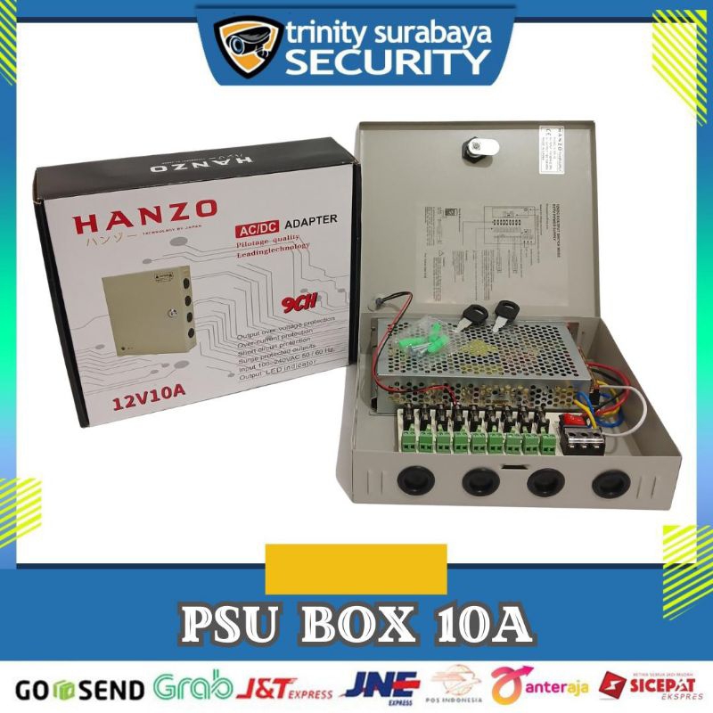 PSU Power Supply CCTV 12V 10A Box -PSU Box CCTV -