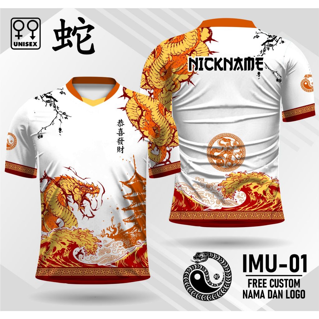 kaos imlek shio ular jersey imlek shio ular kaos jersey shio ular terbaru IMU-01