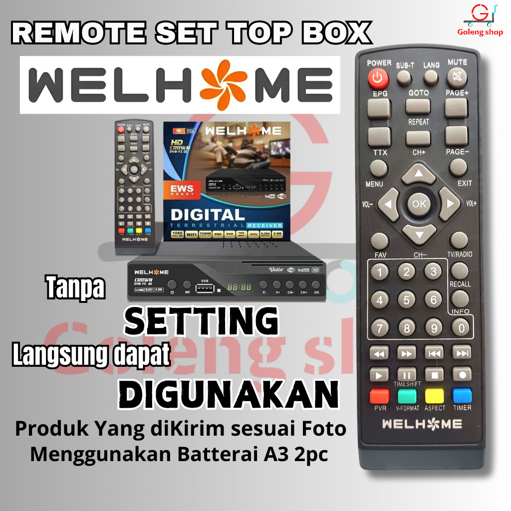 REMOT REMOTE SET TOP BOX WELHOME STB