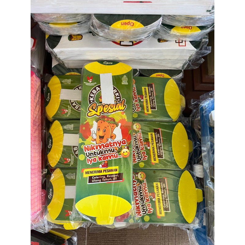 

100 pcs kertas kebab/kemasan kebab/wadah dus kebab
