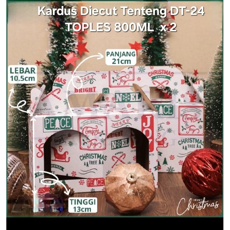 

2pcs KARDUS DIECUT TENTENG DT-24 DUS HAMPERS TOPLES 800ml x 2