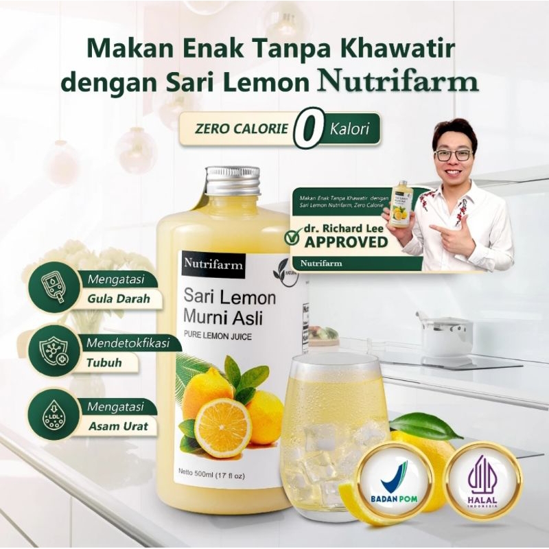 

Sari Air Lemon Murni Detox 500 ml- Detoks Jus Diet Alami Pure Lemon Water