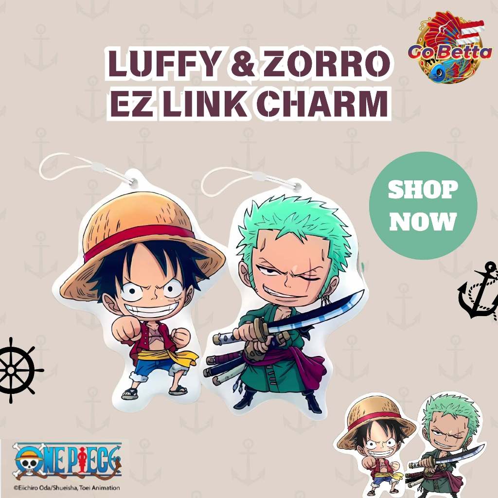 🇮🇩 One Piece SimplyGo EZ-Link Card MRT Bus Ez Link Cards Authentic Luffy & Zorro SimplyGo Ezlink Bag