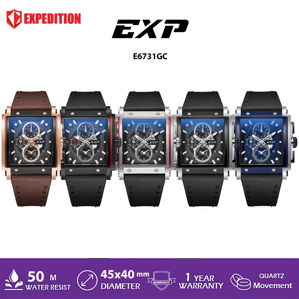 EXPEDITION E6731 BLACK ROSEGOLD JAM TANGAN EXPEDITION PRIA ORIGINAL