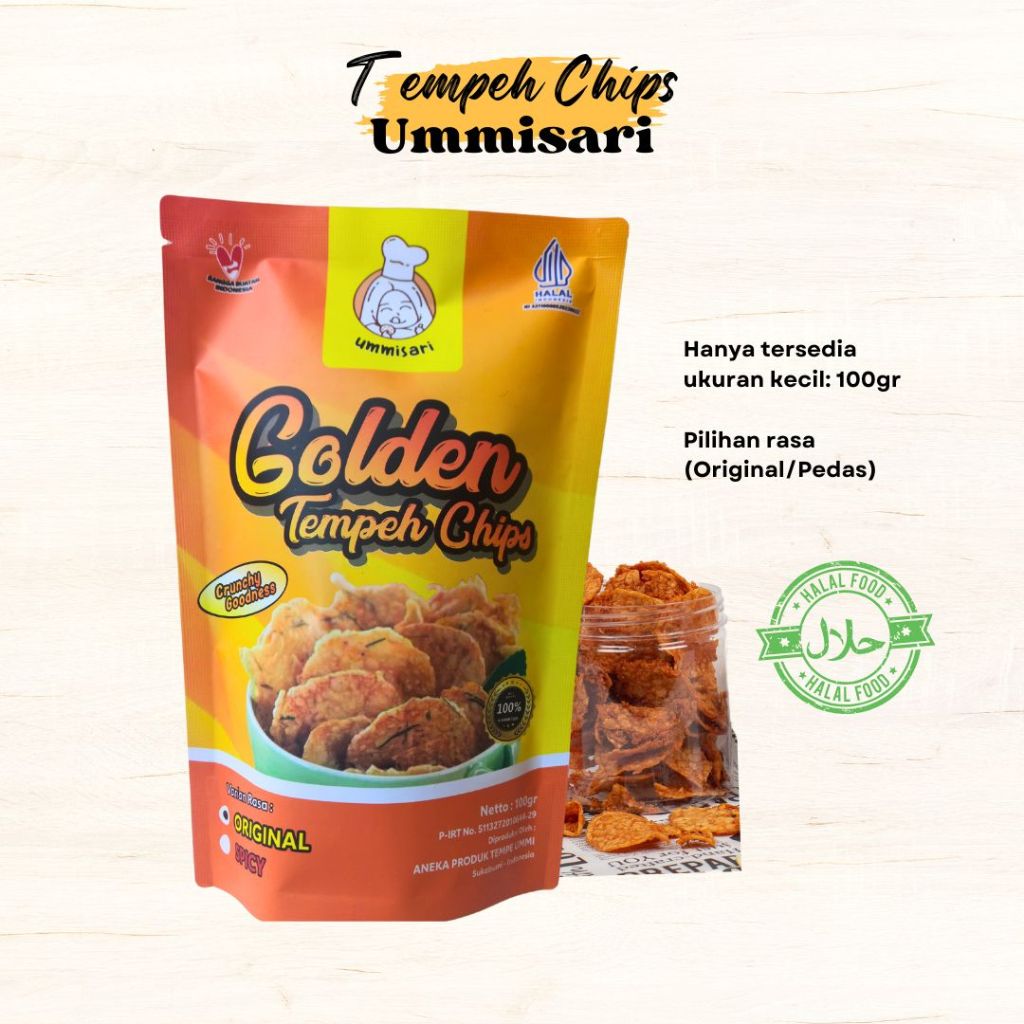 

Keripik Tempe Tepung Ummisari / Golden Tempeh Chips (100gr)