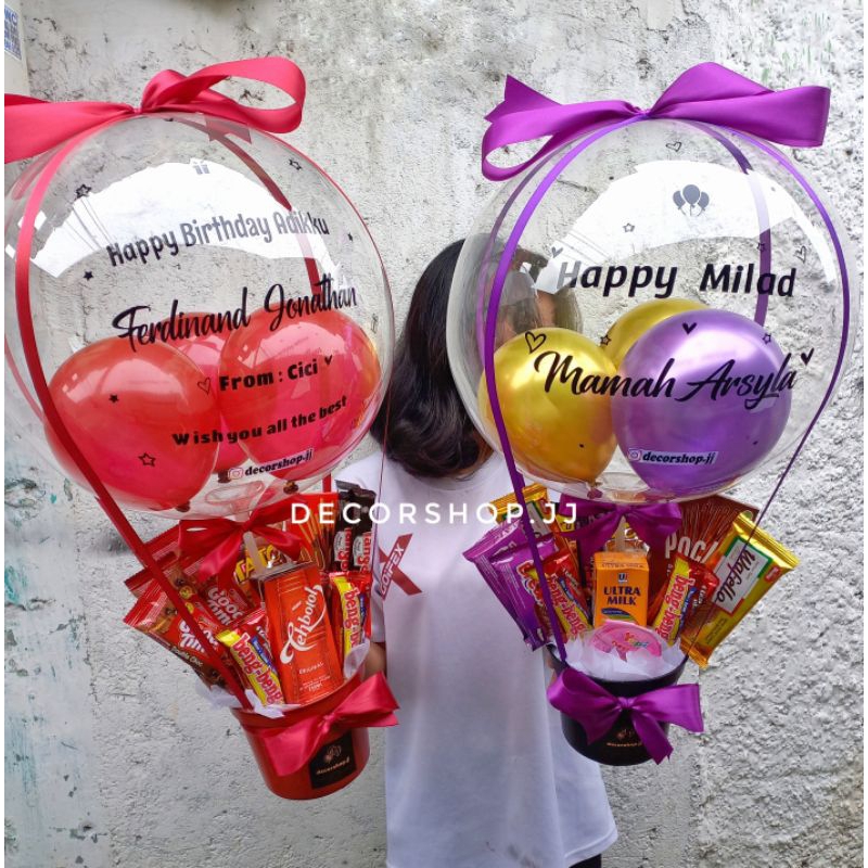 Medium Bucket Balon Request Hari Guru Teacher Day Hari ibu isian custom buket snack buket wisuda ula