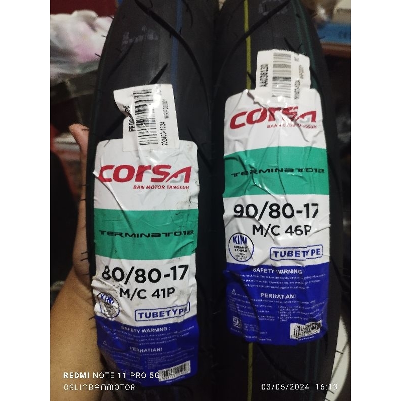 BAN BAN DONAT SET SATRIA FU/BAN CORSA TERMINATOR SET SONIC/BAN LENGKAP DEPAN BELAKANG SUPRA125/BAN K