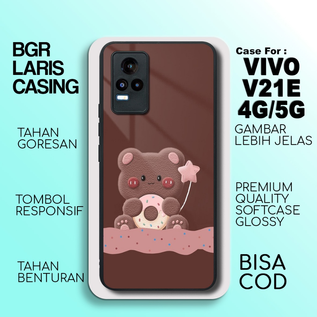 Case Vivo V21E 4G Terbaru Bear Lucu Casing Vivo V21E 5G Termurah Hardcase Softcase Glossy Terlaris