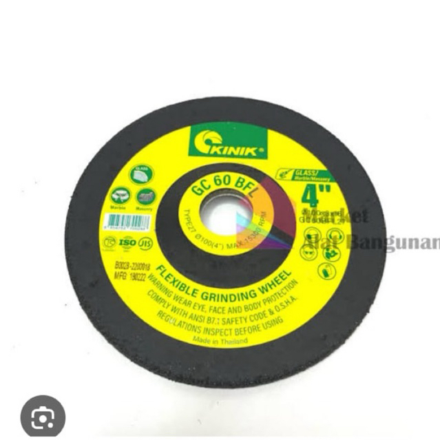 Batu Gerinda POLES Flexible 4" KINIK GC 60 Mata Grinda Poles KINIK / Batu Gerinda KINIK Asah
