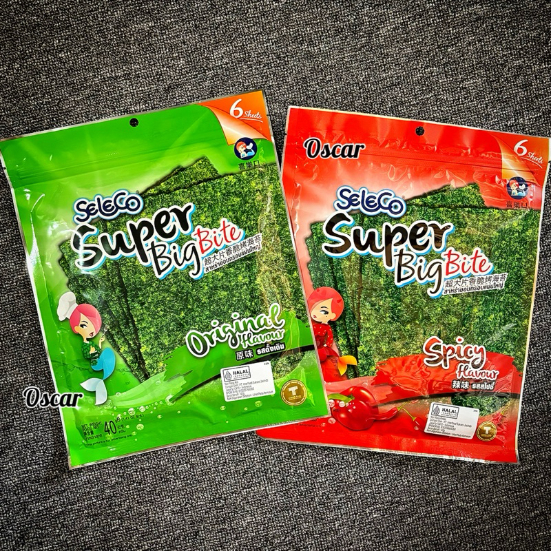 

Seleco Varian Kemasan Rumput Laut Kering Super Big Bite Dried Seaweed Bahan Campuran Makanan Olahan