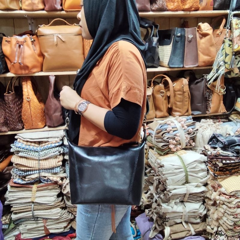 tas selempang bisa handbag kulit sapi asli pull up termurah by moje jogja