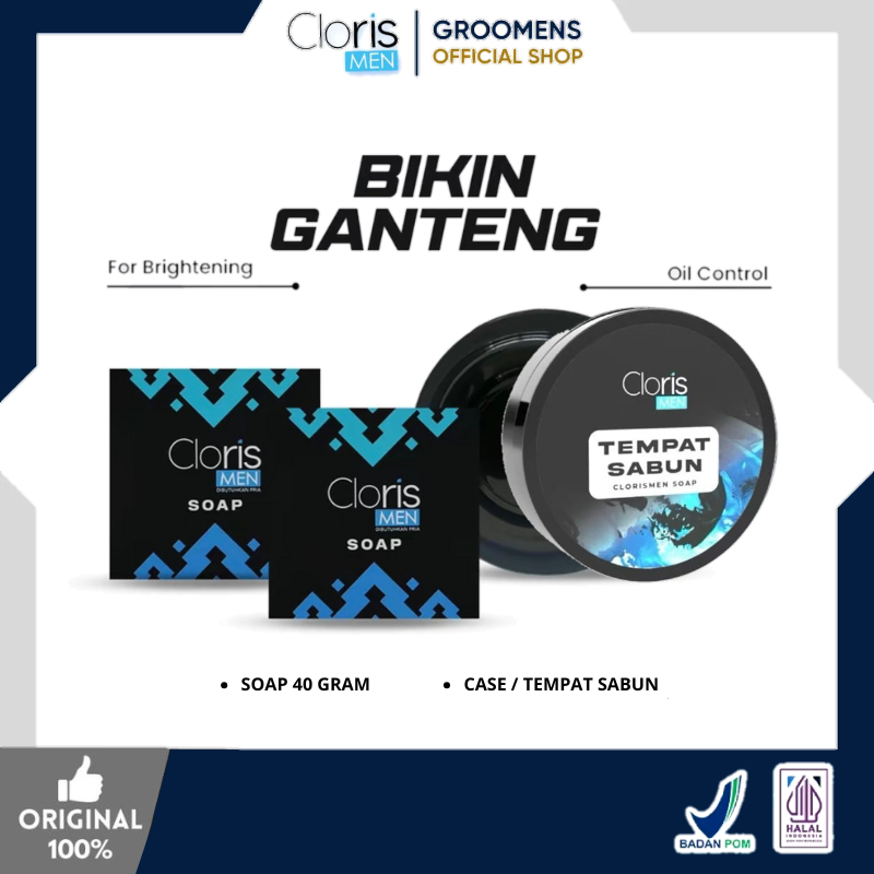 Clorismen Soap 40gr 2 Sabun Muka Skincare Pria Anti Jerawat Kusam Komedo Dan Mencerahkan Flek Hitam