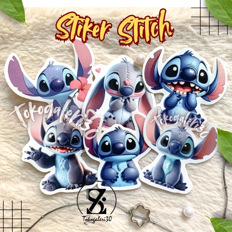 

Stiker Stitch Aesthetic Sticker karakter isi 6 PCS Vinly Waterproof untuk Laptop Binder Casing HP DIY Tumbrl
