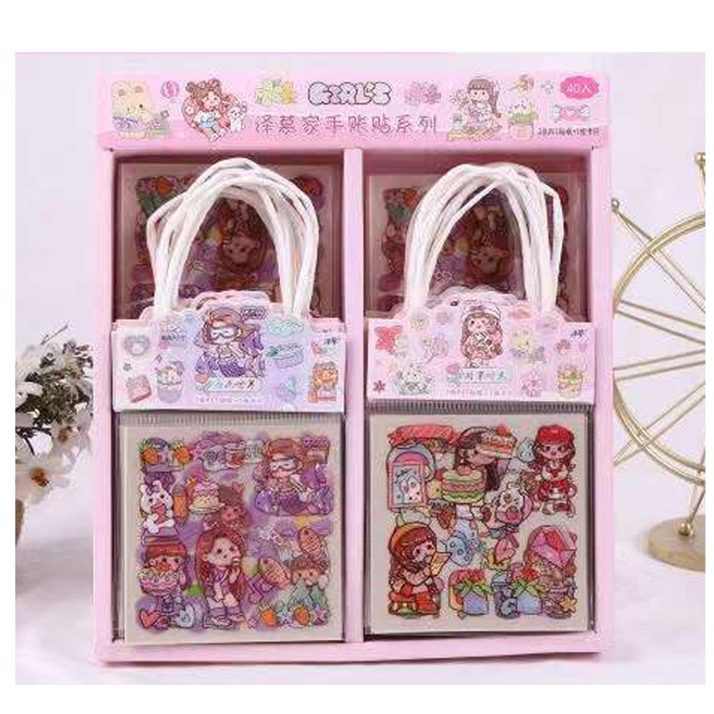 

(3 pcs) Kawaii Stiker Tas set isi 3 Deco Bujo Jurnal Planner PET transparan ada Tali Pegangan Labubu Sanrio Cute Girls Capibara Labubu Kartu Viral Terbaru