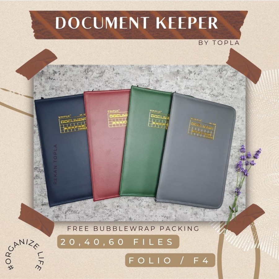 

Topla Map Dokumen Keeper Resleting Anti Air Kulit / Map Document Keeper F4 (Folio)