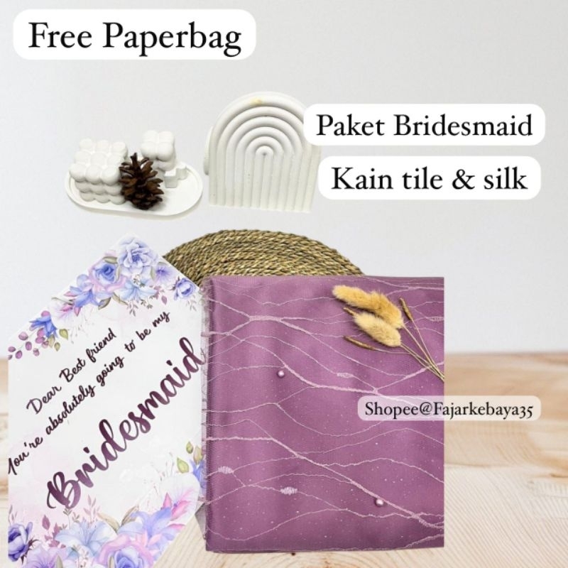 ✅ Kain Bridesmaid Paket / Paket Bridesmaid Dress (Tile  + Satin Velvet ) / Kain Bridesmaid / Seragam