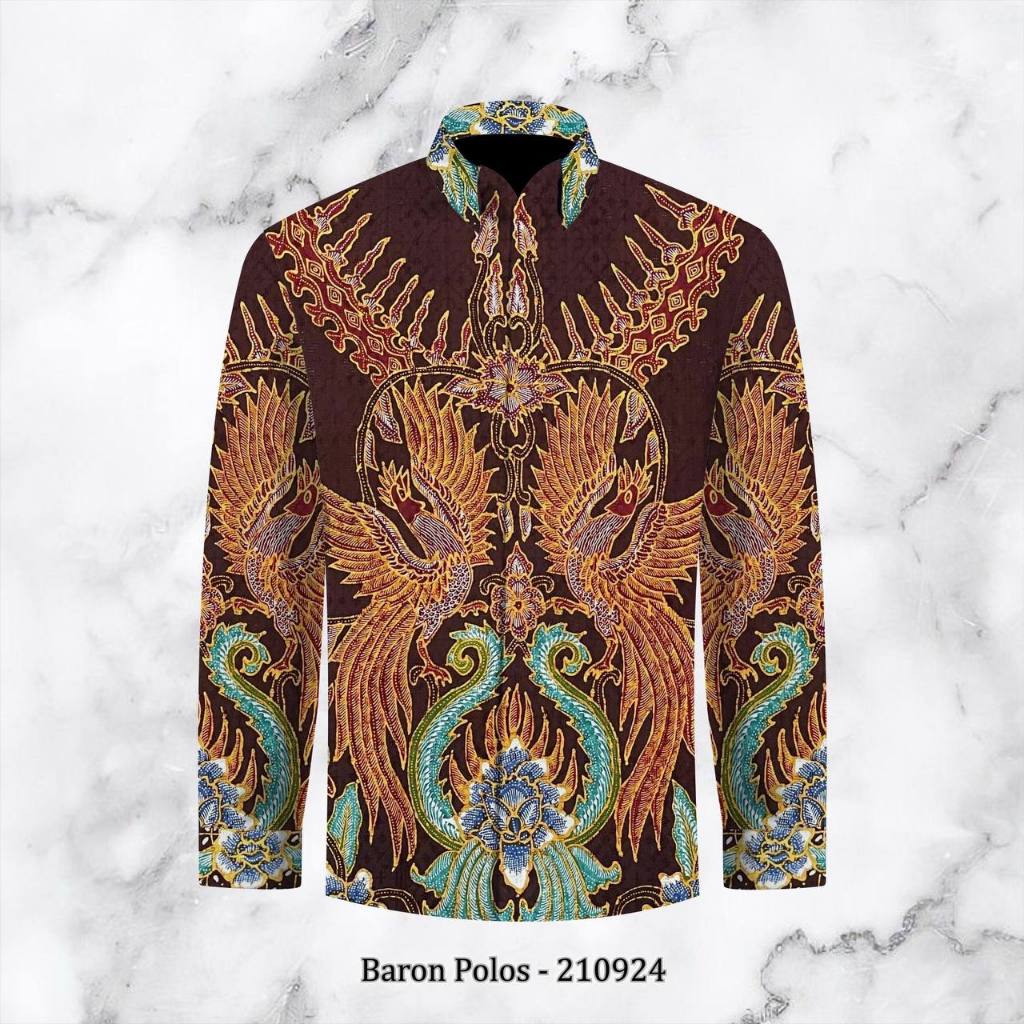 Kemeja pria lengan panjang batik tulis asli bahan atbm sutra baron premium pola baju batik pria bati