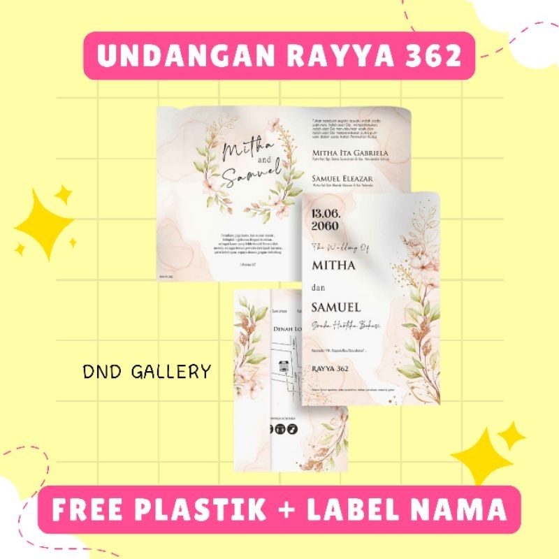 CETAK UNDANGAN PERNIKAHAN RAYYA 362 / BLANKO UNDANGAN RAYYA 362 / CETAK UNDANGAN PERNIKAHAN / CETAK 