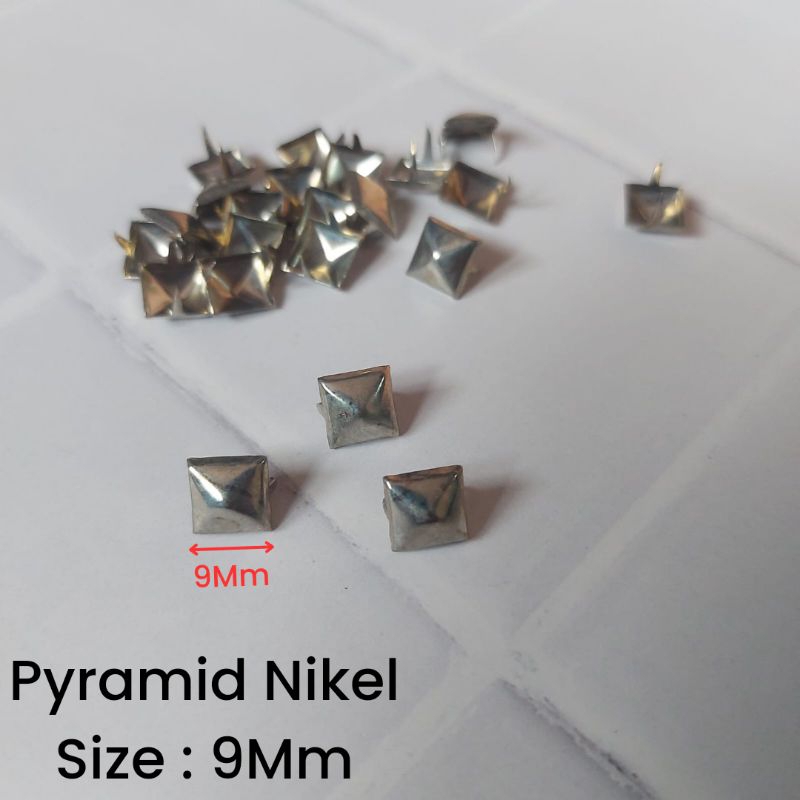 Stud Piramid Spik Piramid / Stud Punk 9mm Nikel 100pcs