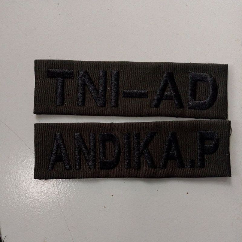 atribut papan nama PDL TNI perkeras kain