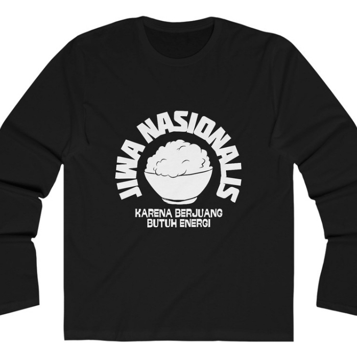Kaos Lengan Panjang Pria Wanita Katun Combed Kata Kata Lucu Jiwa Nasionalis