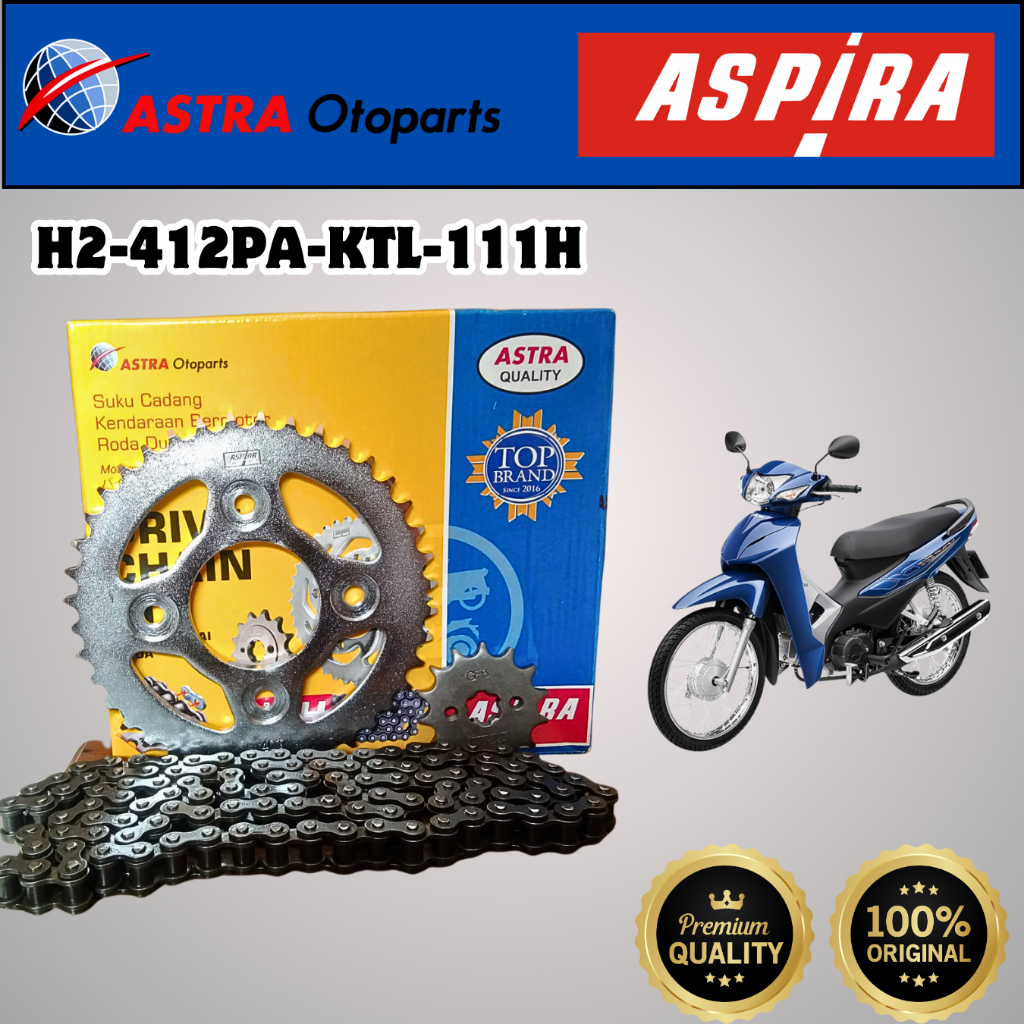 GIR SET ASPIRA KTL-111H MOTOR SUPRA FIT NEW , REVO OLD SEPASANG GIR SET DEPAN BELAKANG RANTAI ORI