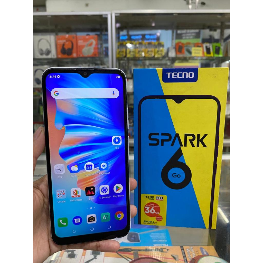 TECNO SPARK 6 GO 4/64GB SECOND SEKEN BEKAS RAM 4 INTERNAL 64