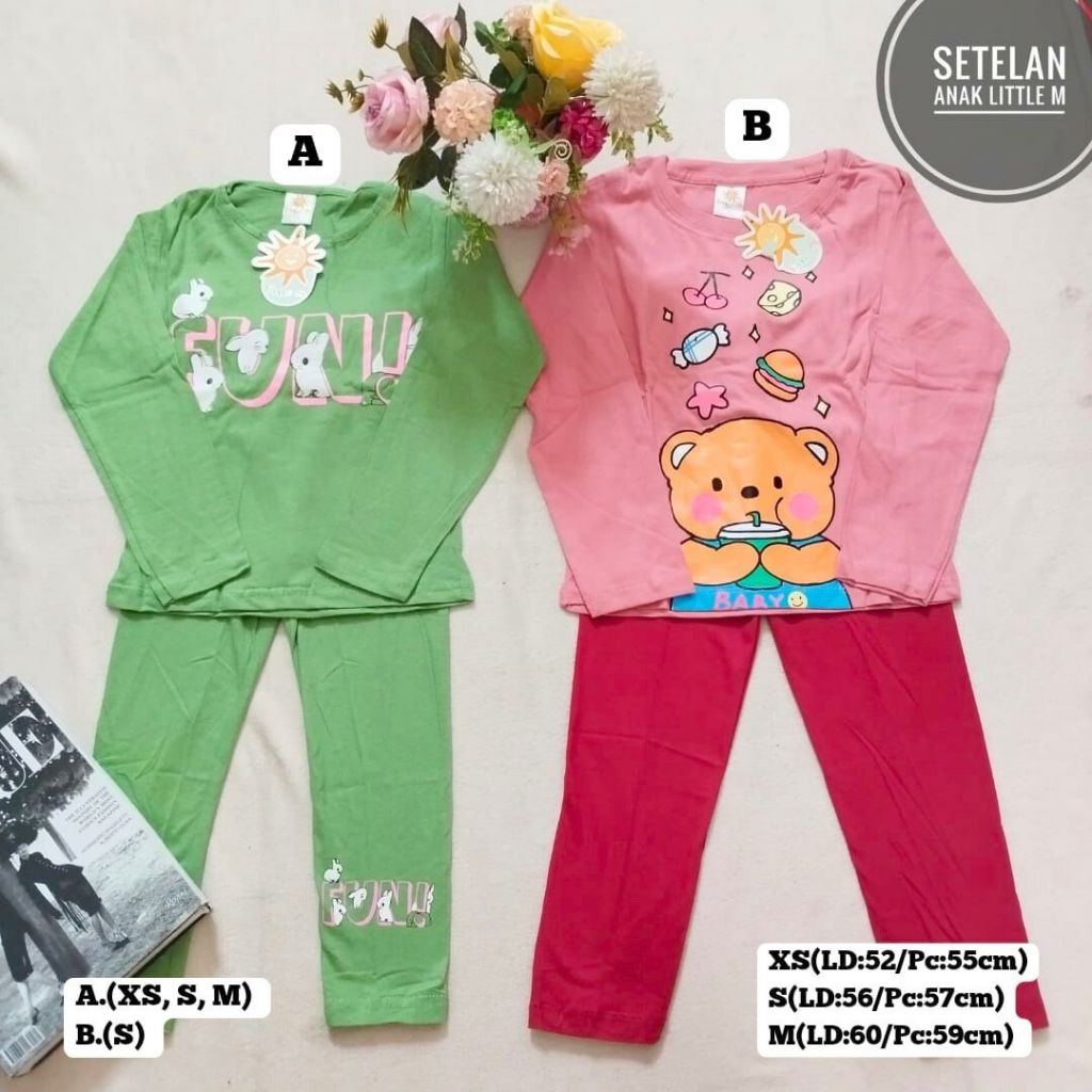 SETELAN ANAK CEWEK KAOS LENGAN PANJANG LM ORIGINAL