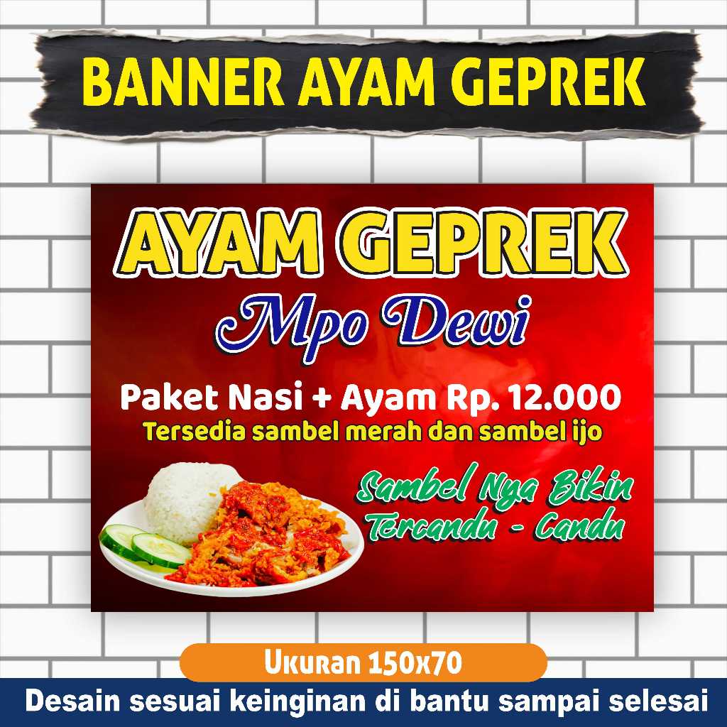 Cetak Spanduk Banner Ayam Geprek / Ayam Bakar / Ayam Goreng