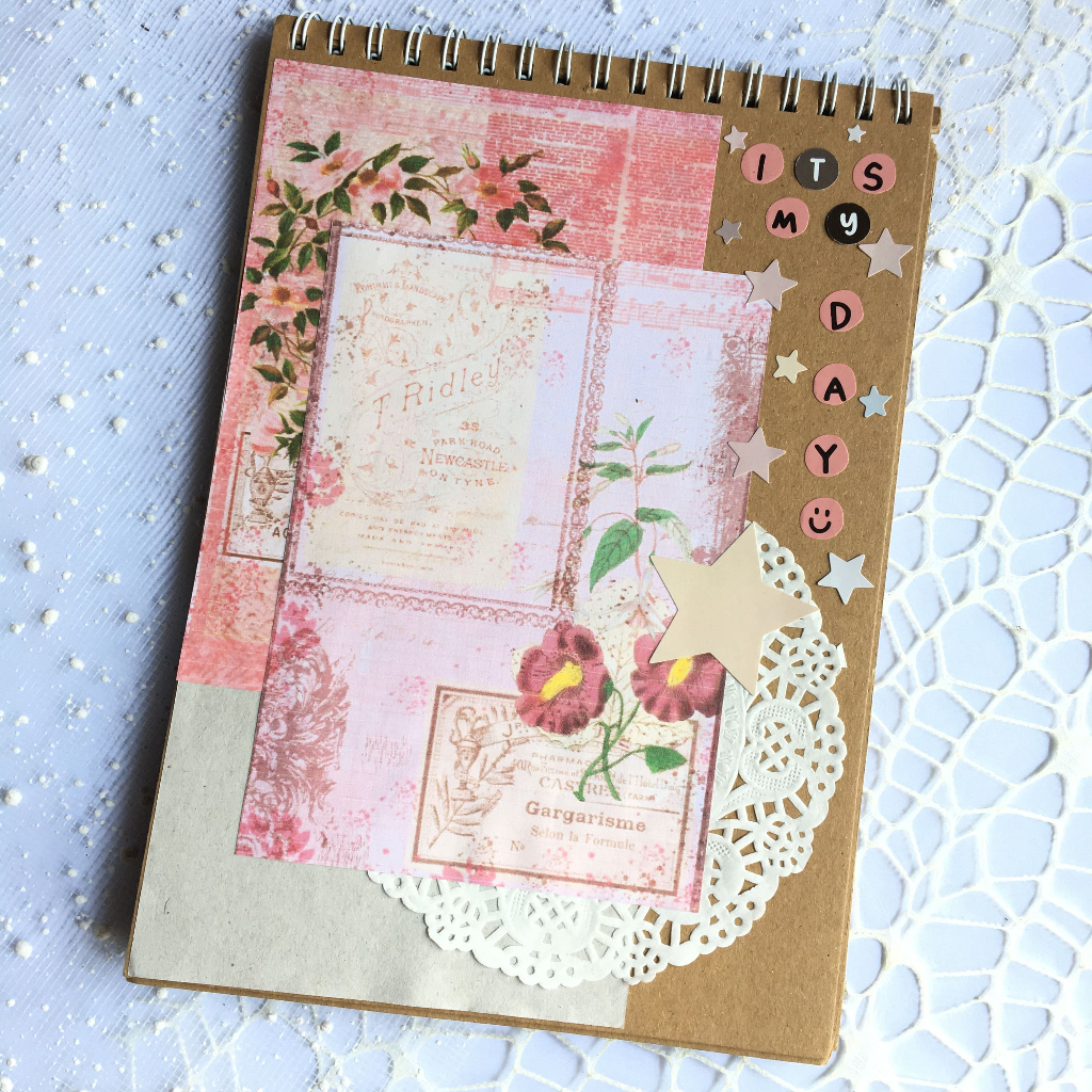 

[ Paww Craft ] 8pcs Paper Background deco scrapbook blue pink aesthetic biru merah muda journaling sidoarjo