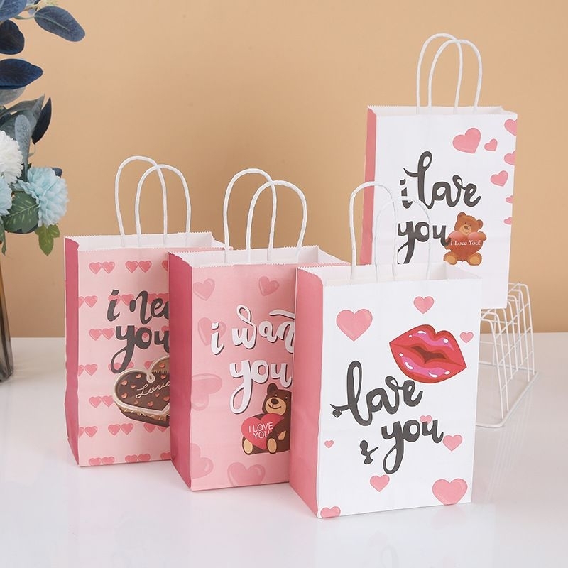 

TAKAMAYA*PAPER BAG GOODIE BAG MOTIF LOVE PAPER BAG KRAFT TAS KADO TAS SOUVENIR