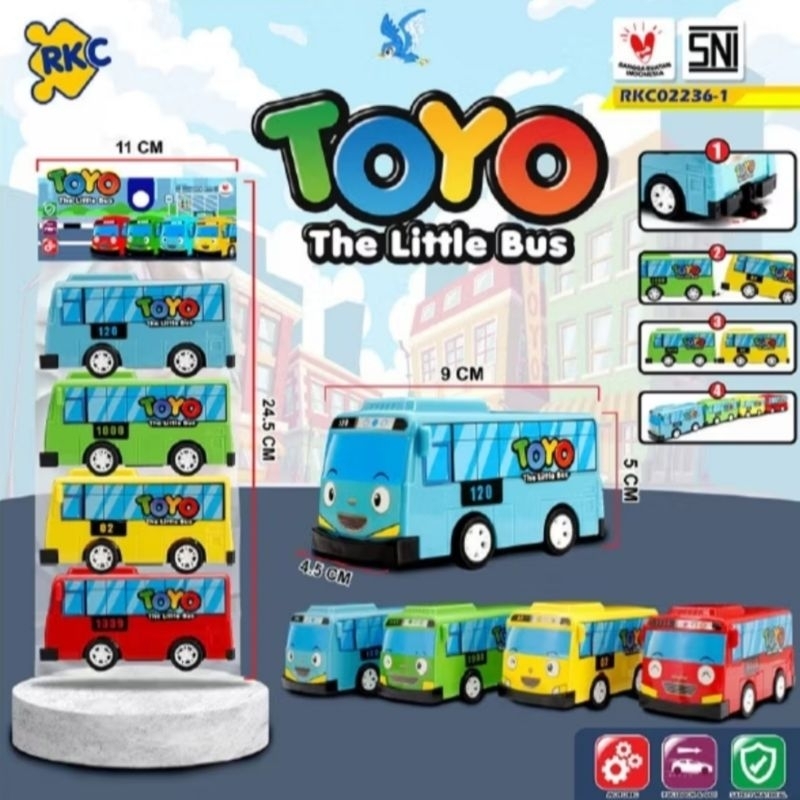 Tayo Toyo The Little Bus isi 4 RKC02236-1 Mainan Anak Mobil Bis Murah Terlaris Topper Hiasan Dekoras