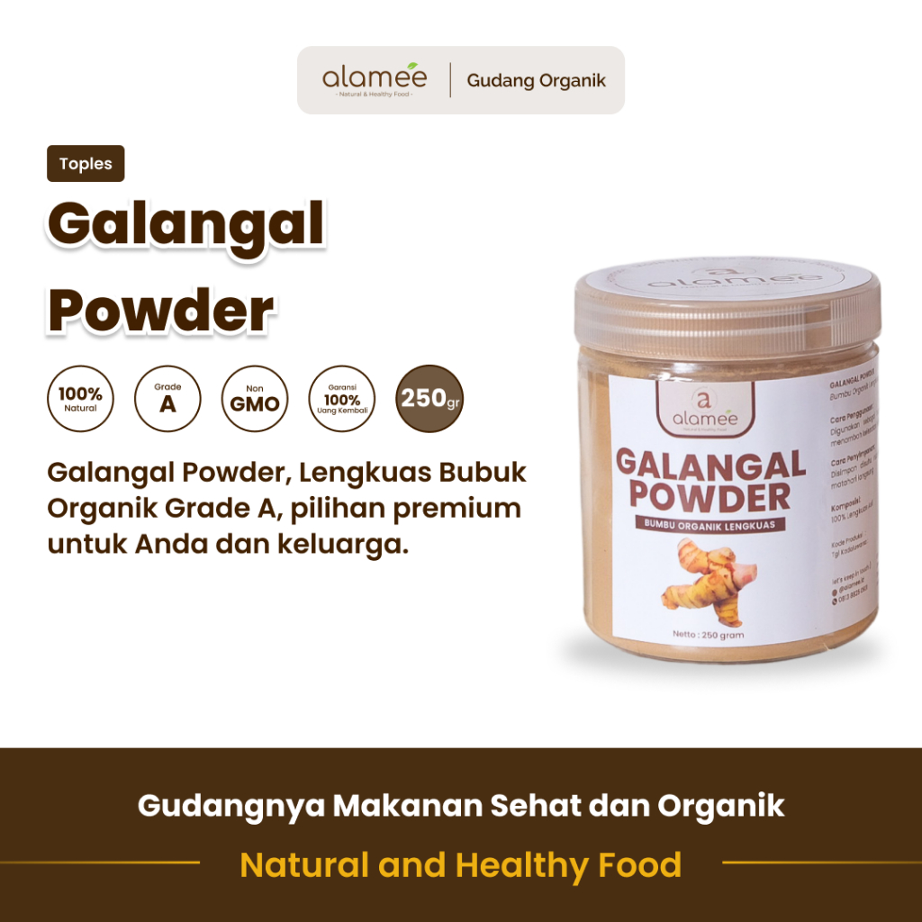 

alamee bumbu organik lengkuas toples menyuguhkan bumbu tradisional dengan kaya antioksidan